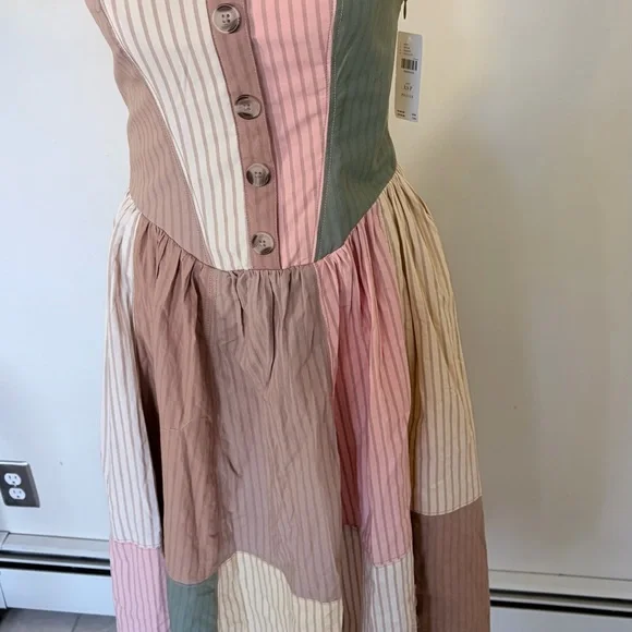 NWT $188 Anthropologie Maeve Strapless Drop-Waist A-Line Midi Dress XSP - Picture 5 of 12